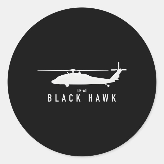 Uh-60 Black Hawk Classic Round Sticker (Front)