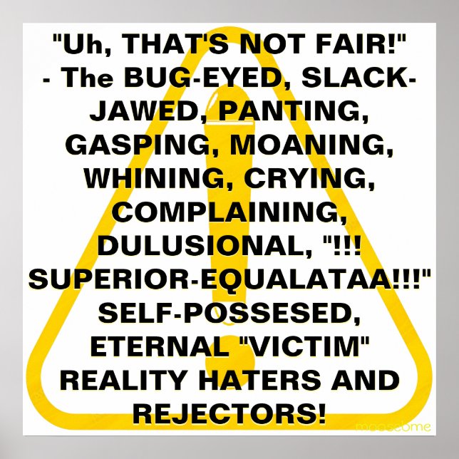 "Uh, THAT'S NOT FAIR!"   Poster (Front)
