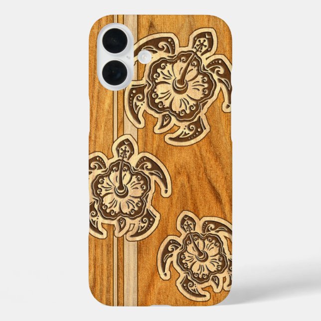 Uhane Honu Faux Wood Hawaiian Turtle Case-Mate iPh Case-Mate iPhone Case (Back)