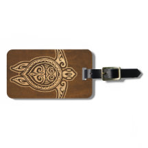 Uhane Honu Faux Wood Hawaiian Turtle Luggage Tags