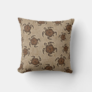 Uhane Honu Hibiscus Batik Hawaiian Turtle Cushion