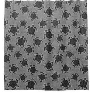 Uhane Honu Hibiscus Batik Hawaiian Turtle Shower Curtain
