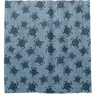 Uhane Honu Hibiscus Batik Hawaiian Turtle Shower Curtain