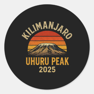 Uhuru Peak Climbing Kilimanjaro Tanzania 2025 Souv Classic Round Sticker