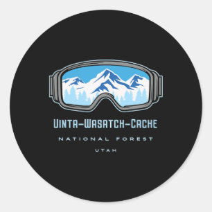 Uinta-wasatch-cache National Forest Utah Snow Ski Classic Round Sticker