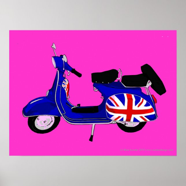 UJ Blue Scooter Pop Art Print (Front)