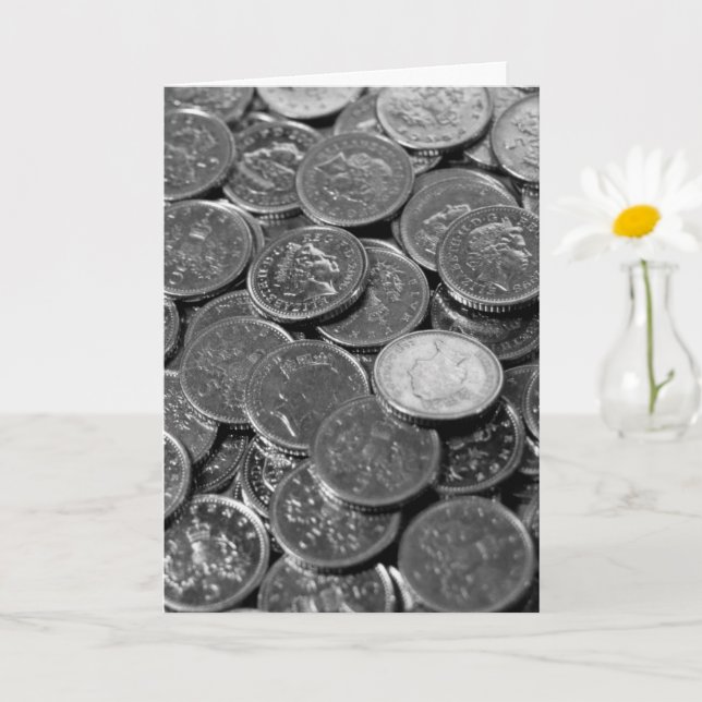 UK 5-pence piece coins Card (Small Plant)