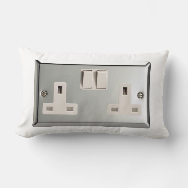 UK AC BS 1363 Plug Socket [British Standard] Lumbar Cushion (Front)