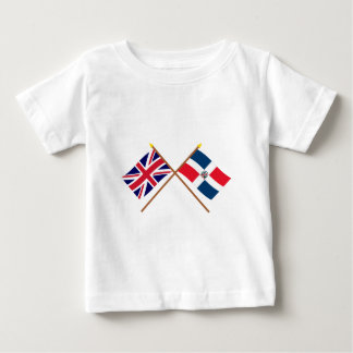 UK and Dominican Republic Crossed Flags Baby T-Shirt