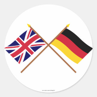 UK and Germany Crossed Flags Classic Round Sticker