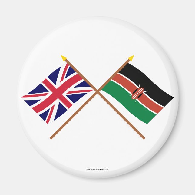 UK and Kenya Crossed Flags Magnet (Front)