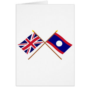 UK and Laos Crossed Flags
