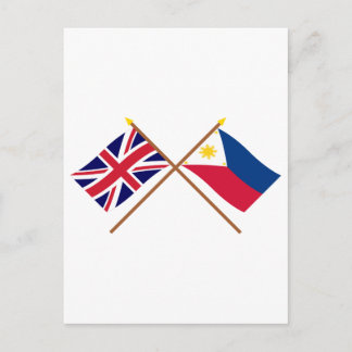 UK and Philippines Crossed Flags Postcard