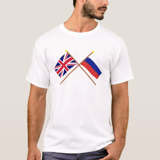 UK and Russia Crossed Flags T-Shirt