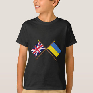 UK and Ukraine Crossed Flags T-Shirt