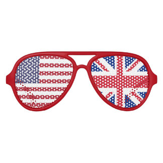UK And USA Duo Flag Aviator Sunglasses