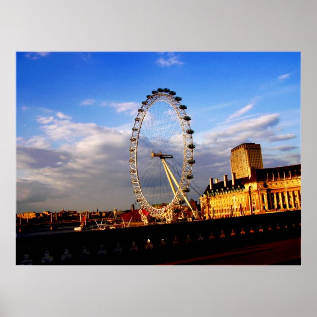 (UK) Beautiful LONDON EYE Scenery Poster (Front)