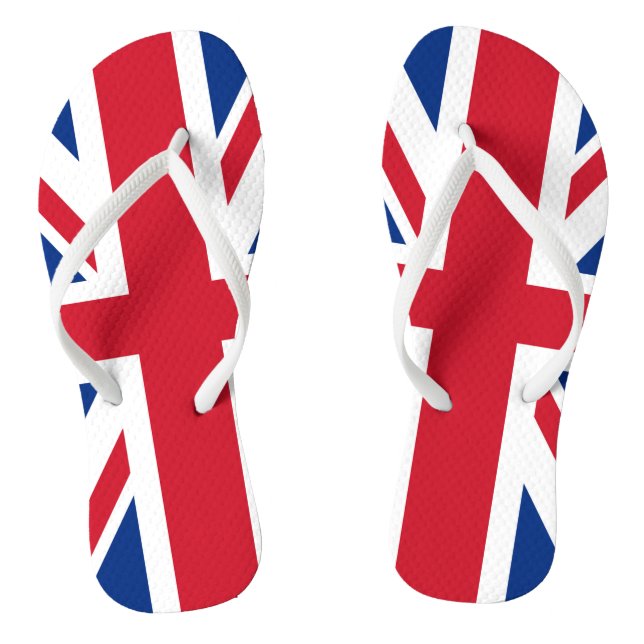UK Britain Royal Union Jack Flag Jandals (Footbed)