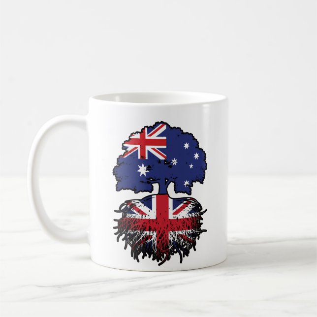 UK British Australian Australia Tree Roots Flag Coffee Mug (Left)