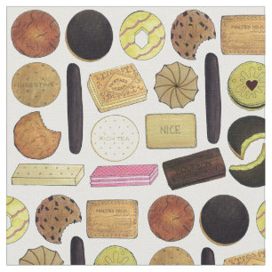 UK British Biscuits Shortbread Rich Tea Digestives Fabric