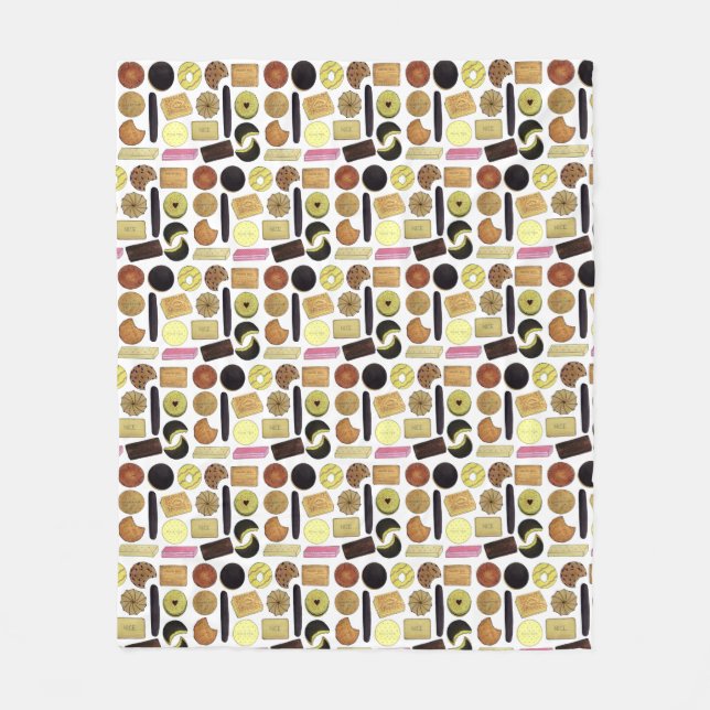 UK British Biscuits Shortbread Rich Tea Digestives Fleece Blanket (Front)