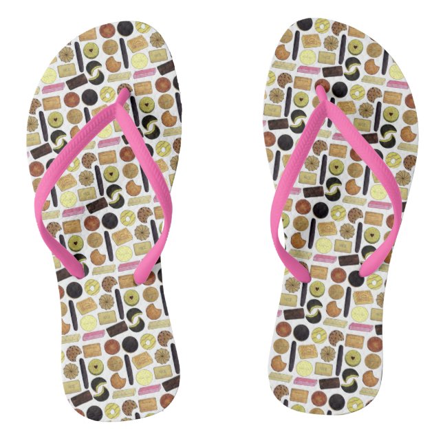 UK British Biscuits Shortbread Rich Tea Digestives Jandals (Footbed)