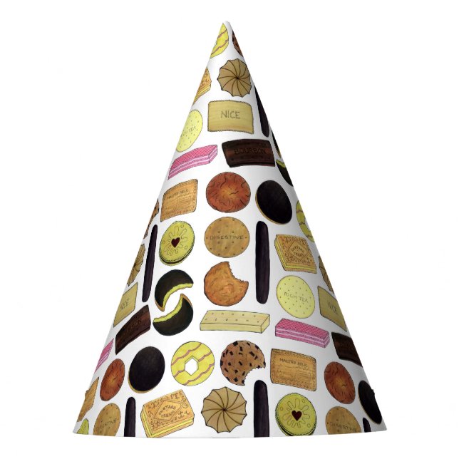 UK British Biscuits Shortbread Rich Tea Digestives Party Hat (Front)