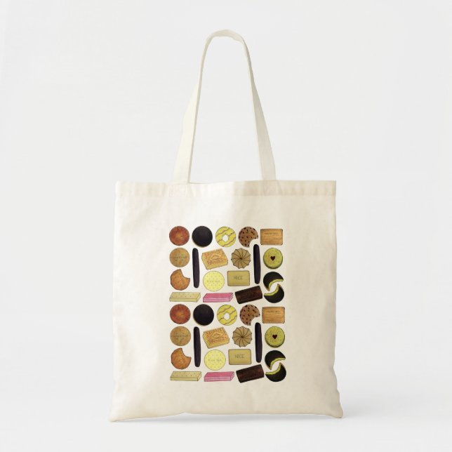 UK British Biscuits Shortbread Rich Tea Digestives Tote Bag (Front)