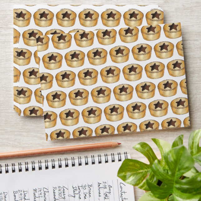 UK British Christmas Fruit Mince Pie Festive Food Envelope (Stacked)