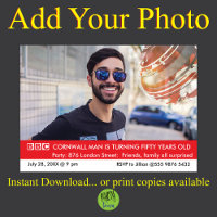 UK British Funny 50th Birthday Fake News