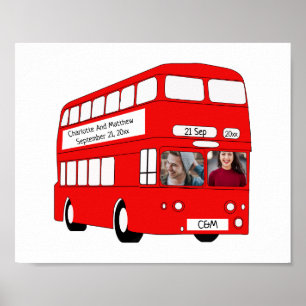 UK British London Bus Personalised Novelty Poster
