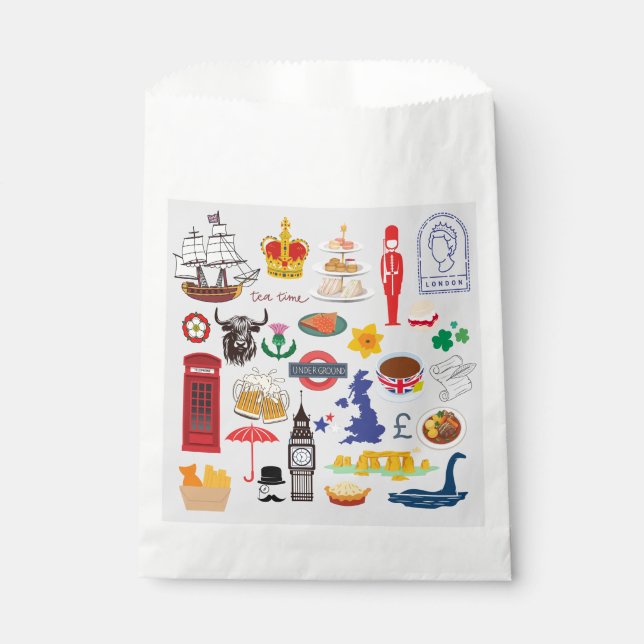UK British Symbols Favour Bags (Front)