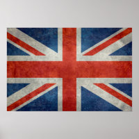 UK British Union Jack flag retro style art print