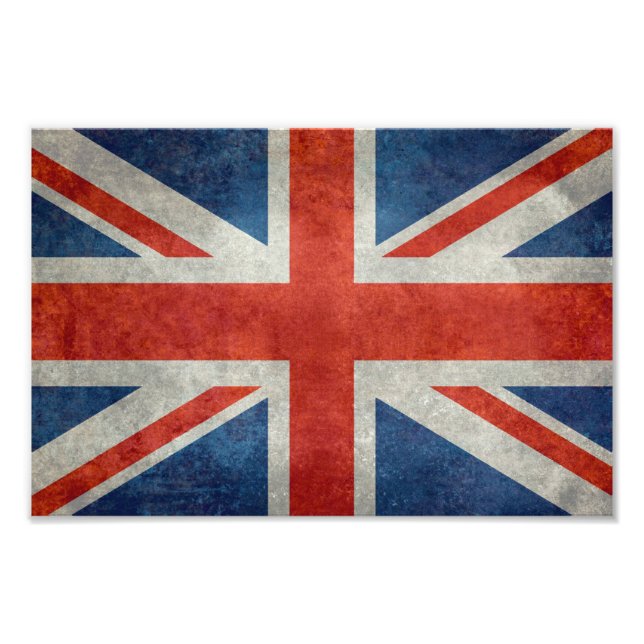 UK British Union Jack flag retro style photo print (Front)