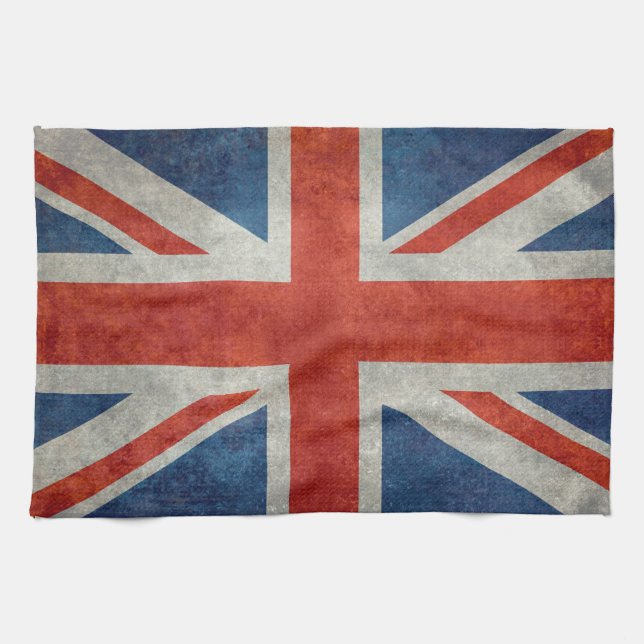 UK British Union Jack flag retro style tea towel (Horizontal)