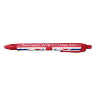 UK Britsh Union Jack Personalised Patriotic Flag Blue Ink Pen