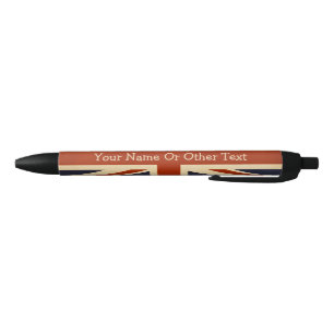 UK Britsh Union Jack Personalised Vintage Flag Blue Ink Pen