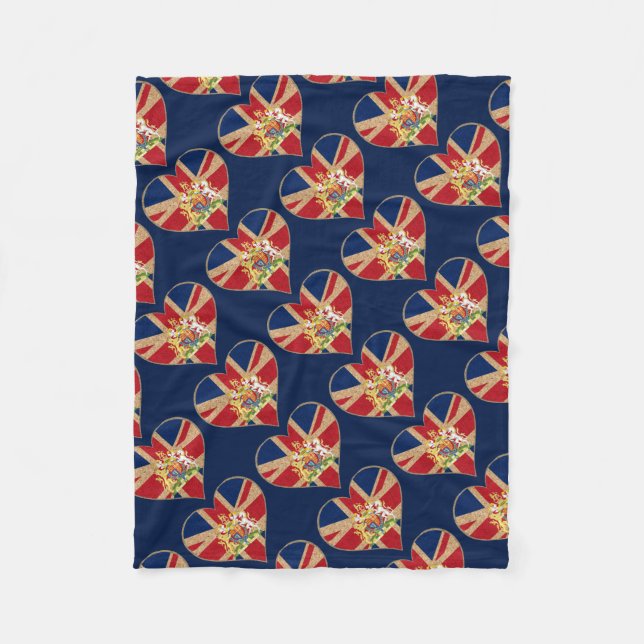 UK COA Heart Fleece Blanket (Front)
