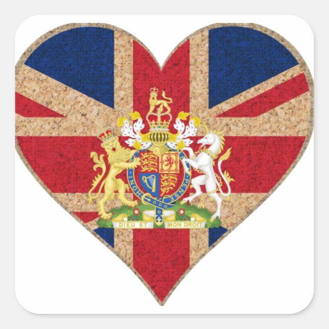 UK COA Heart Square Sticker (Front)