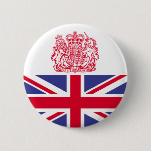 UK coat of arms 6 Cm Round Badge