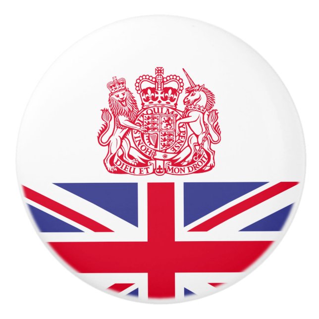 UK coat of arms Ceramic Knob (Front)