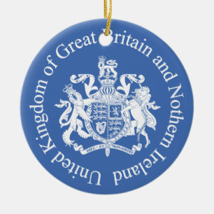 UK coat of arms Ceramic Tree Decoration