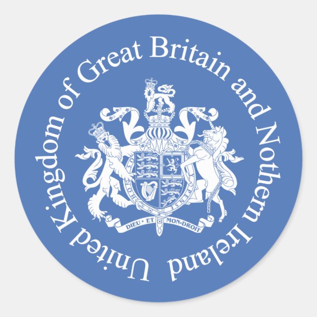 UK coat of arms Classic Round Sticker (Front)