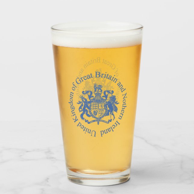 UK coat of arms Glass (Front Filled)