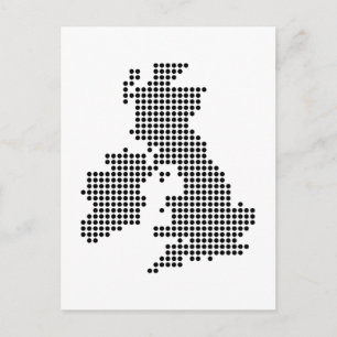 Uk Dot Map Postcard