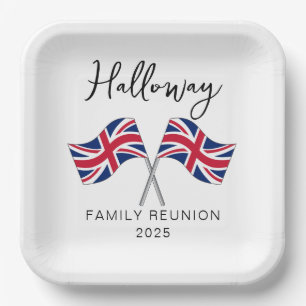 UK England Flag Family Reunion Paper Plate