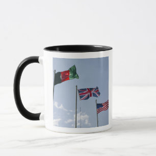 UK Flag between the Afghan and US flags Mug