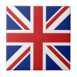 UK Flag Ceramic Tile<br><div class="desc">This design consists of the British flag cleverly reshaped to fit the square tile surface. A decorative and useful item that would make a perfect gift for those who like to remember UK.</div>