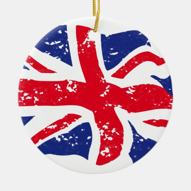 UK Flag Ceramic Tree Decoration (Front)