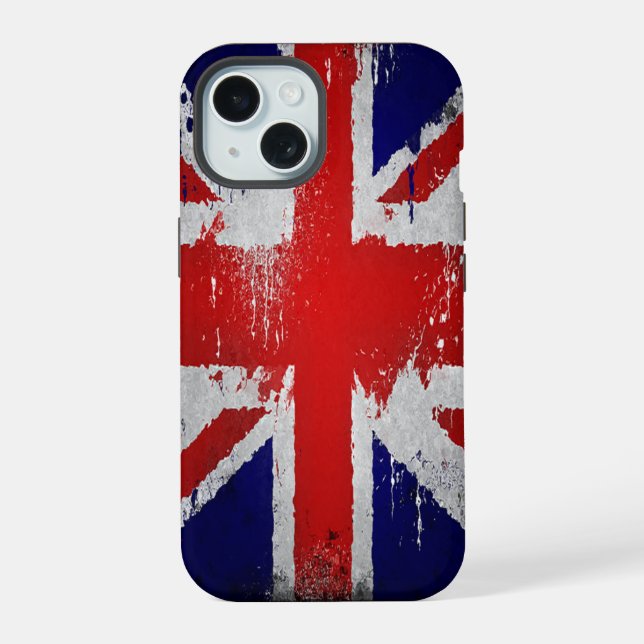 Uk Flag Design iPhone case,  Vintage 15 Case (Back)